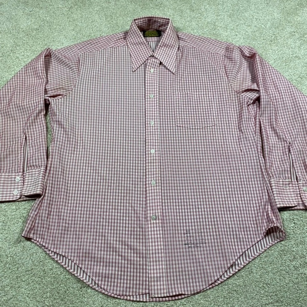 VTG 70s Sears Shirt Mens L 16 1/2 -34 Flared Cape Retro Perma Prest 70s Disco
